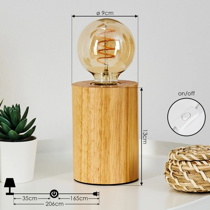 Hofstein Castellar Tischleuchte Holz hell, 1-flammig 6 Hofstein Castellar Tischleuchte Holz hell, 1-flammig – Bild 4