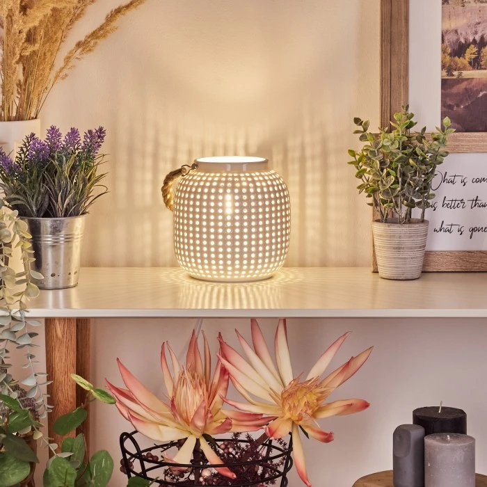 Hofstein Catasel Tischleuchte Weiß, Naturfarben, 1-flammig 13 Hofstein Catasel Tischleuchte Weiß, Naturfarben, 1-flammig – Bild 11