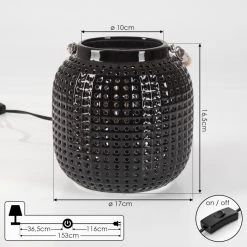 Hofstein Catasel Tischleuchte Schwarz, Naturfarben, 1-flammig -Günstiges Tischlampen Geschäft catasel tischleuchte h3595497 3