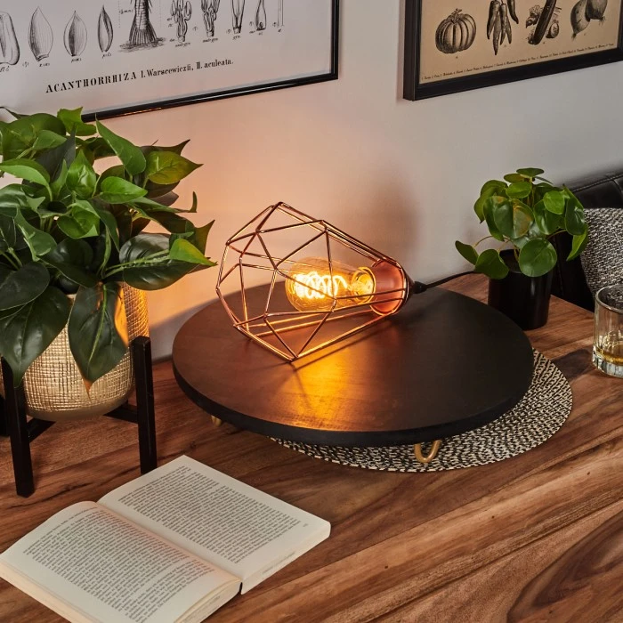 Hofstein Cenova Tischleuchte Kupferfarben, 1-flammig 9 Hofstein Cenova Tischleuchte Kupferfarben, 1-flammig – Bild 7