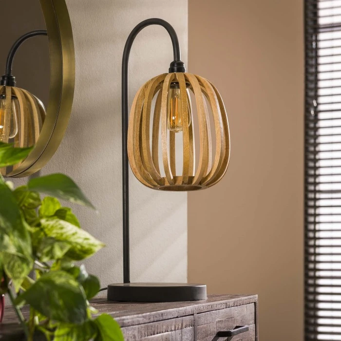 Hofstein Chamblard Tischleuchte Anthrazit, 1-flammig 4 Hofstein Chamblard Tischleuchte Anthrazit, 1-flammig – Bild 2