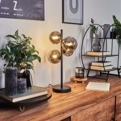 Hofstein Chehalis Tischleuchte LED Schwarz, 4-flammig