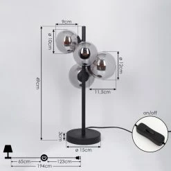 Hofstein Chehalis Tischleuchte LED Schwarz, 4-flammig -Günstiges Tischlampen Geschäft chehalis tischleuchte h3575901 3