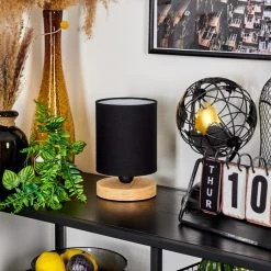 Hofstein Chiuvi Tischleuchte Schwarz, Naturfarben, 1-flammig -Günstiges Tischlampen Geschäft chiuvi tischleuchte h3597491 1