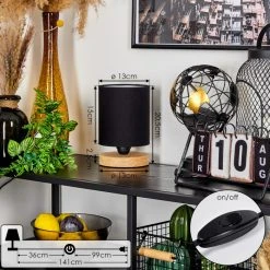 Hofstein Chiuvi Tischleuchte Schwarz, Naturfarben, 1-flammig -Günstiges Tischlampen Geschäft chiuvi tischleuchte h3597491 3