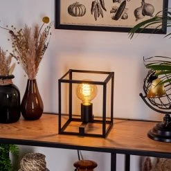 Hofstein Chur Tischleuchte Schwarz, 1-flammig