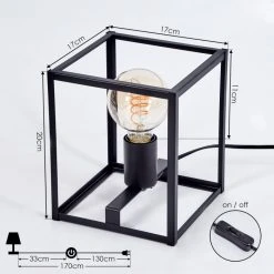 Hofstein Chur Tischleuchte Schwarz, 1-flammig -Günstiges Tischlampen Geschäft chur tischleuchte h3546062 3