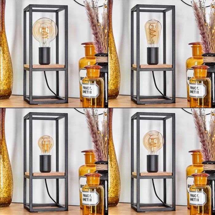 Hofstein Colebrook Tischleuchte Schwarz, Naturfarben, 1-flammig 4 Hofstein Colebrook Tischleuchte Schwarz, Naturfarben, 1-flammig – Bild 2