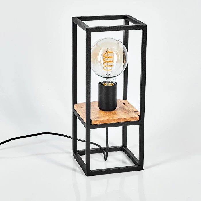 Hofstein Colebrook Tischleuchte Schwarz, Naturfarben, 1-flammig 10 Hofstein Colebrook Tischleuchte Schwarz, Naturfarben, 1-flammig – Bild 8