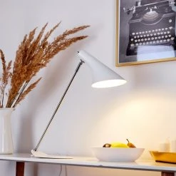 Hofstein Corralcay Tischleuchte Chrom, Weiß, 1-flammig -Günstiges Tischlampen Geschäft corralcay tischleuchte h3408032 10