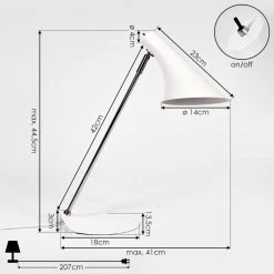 Hofstein Corralcay Tischleuchte Chrom, Weiß, 1-flammig -Günstiges Tischlampen Geschäft corralcay tischleuchte h3408032 3