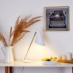 Hofstein Corralcay Tischleuchte Chrom, Weiß, 1-flammig -Günstiges Tischlampen Geschäft corralcay tischleuchte h3408032 8