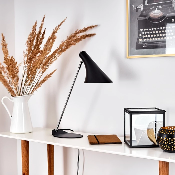 Hofstein Corralcay Tischleuchte Chrom, Schwarz, 1-flammig 4 Hofstein Corralcay Tischleuchte Chrom, Schwarz, 1-flammig – Bild 2