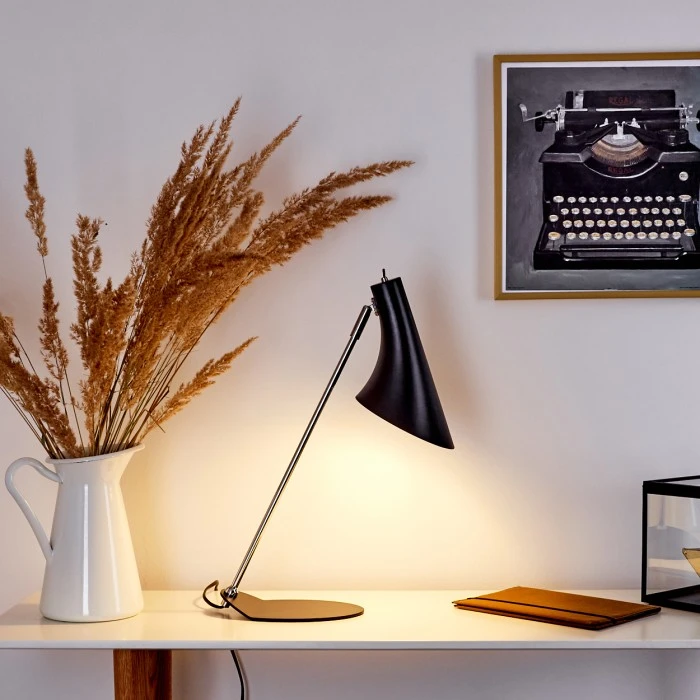 Hofstein Corralcay Tischleuchte Chrom, Schwarz, 1-flammig 13 Hofstein Corralcay Tischleuchte Chrom, Schwarz, 1-flammig – Bild 11