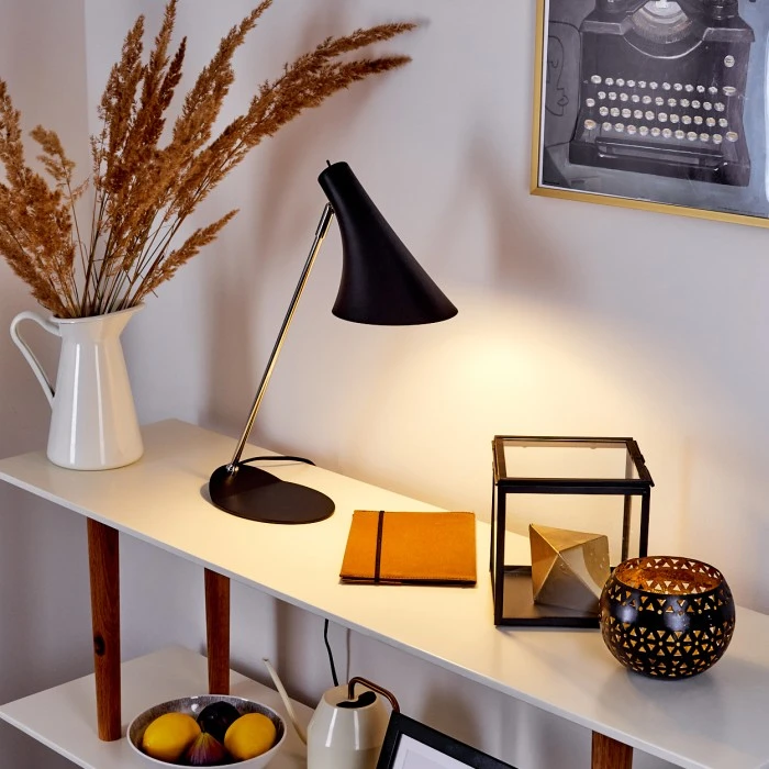 Hofstein Corralcay Tischleuchte Chrom, Schwarz, 1-flammig 11 Hofstein Corralcay Tischleuchte Chrom, Schwarz, 1-flammig – Bild 9