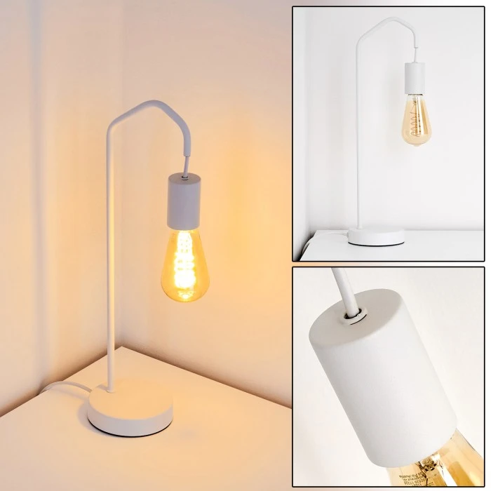 Hofstein Cuyama Tischleuchte Weiß, 1-flammig 3 Hofstein Cuyama Tischleuchte Weiß, 1-flammig