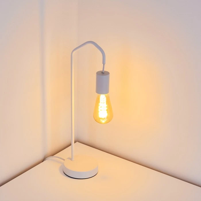 Hofstein Cuyama Tischleuchte Weiß, 1-flammig 5 Hofstein Cuyama Tischleuchte Weiß, 1-flammig – Bild 3