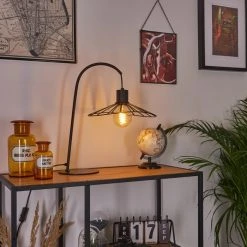 Hofstein Daesi Tischleuchte Schwarz, 1-flammig