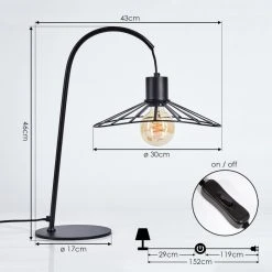 Hofstein Daesi Tischleuchte Schwarz, 1-flammig -Günstiges Tischlampen Geschäft daesi tischleuchte h3444436 3