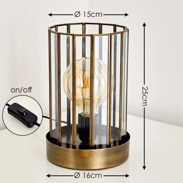 Hofstein Daikasa Tischleuchte Bronze, 1-flammig 4 Hofstein Daikasa Tischleuchte Bronze, 1-flammig – Bild 2