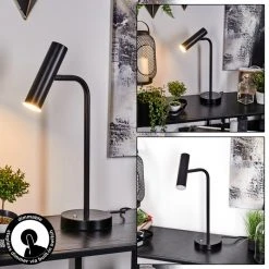 Hofstein Dalheim Tischleuchte LED Schwarz, 1-flammig