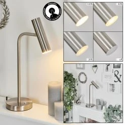 Hofstein Dalheim Tischleuchte LED Nickel-Matt, 1-flammig