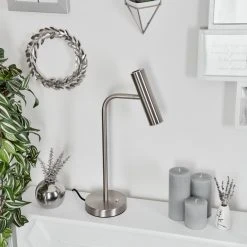 Hofstein Dalheim Tischleuchte LED Nickel-Matt, 1-flammig -Günstiges Tischlampen Geschäft dalheim tischleuchte h3652114 9