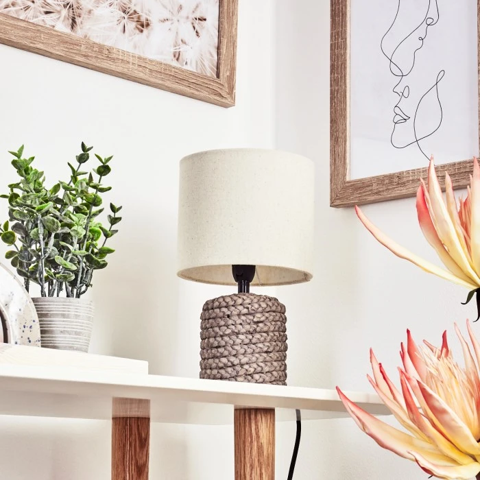 Hofstein Dambrois Tischleuchte Braun, Naturfarben, 1-flammig 13 Hofstein Dambrois Tischleuchte Braun, Naturfarben, 1-flammig – Bild 12