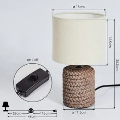 Hofstein Dambrois Tischleuchte Braun, Naturfarben, 1-flammig 16 Hofstein Dambrois Tischleuchte Braun, Naturfarben, 1-flammig -Günstiges Tischlampen Geschäft dambrois tischleuchte h3535035 3