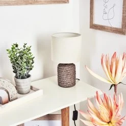 Hofstein Dambrois Tischleuchte Braun, Naturfarben, 1-flammig 22 Hofstein Dambrois Tischleuchte Braun, Naturfarben, 1-flammig -Günstiges Tischlampen Geschäft dambrois tischleuchte h3535035 9