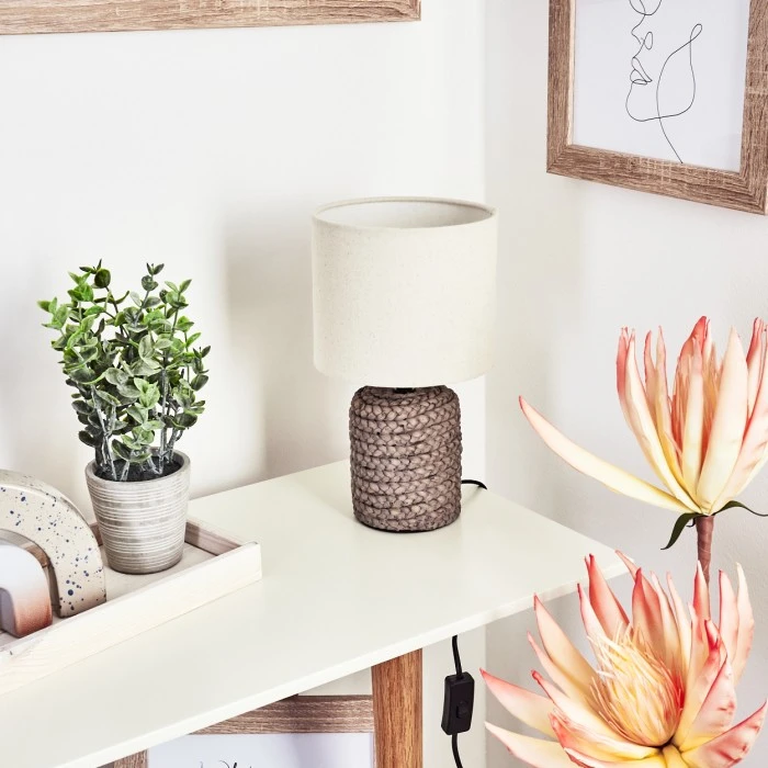 Hofstein Dambrois Tischleuchte Braun, Naturfarben, 1-flammig 11 Hofstein Dambrois Tischleuchte Braun, Naturfarben, 1-flammig – Bild 10