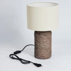 Hofstein Dambrois Tischleuchte Braun, Naturfarben, 1-flammig -Günstiges Tischlampen Geschäft dambrois tischleuchte h3535066 4