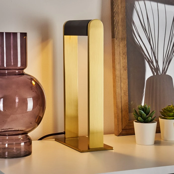 Hofstein Denhigh Tischleuchte LED Messing, Schwarz, Gold, 1-flammig 14 Hofstein Denhigh Tischleuchte LED Messing, Schwarz, Gold, 1-flammig – Bild 12