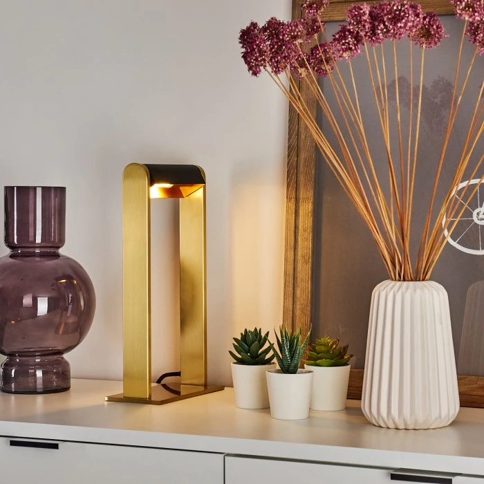 Hofstein Denhigh Tischleuchte LED Messing, Schwarz, Gold, 1-flammig 9 Hofstein Denhigh Tischleuchte LED Messing, Schwarz, Gold, 1-flammig – Bild 7