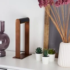 Hofstein Denhigh Tischleuchte LED Schwarz, Kupferfarben, 1-flammig -Günstiges Tischlampen Geschäft denhigh tischleuchte h3382639 10