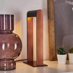 Hofstein Denhigh Tischleuchte LED Schwarz, Kupferfarben, 1-flammig -Günstiges Tischlampen Geschäft denhigh tischleuchte h3382639 9