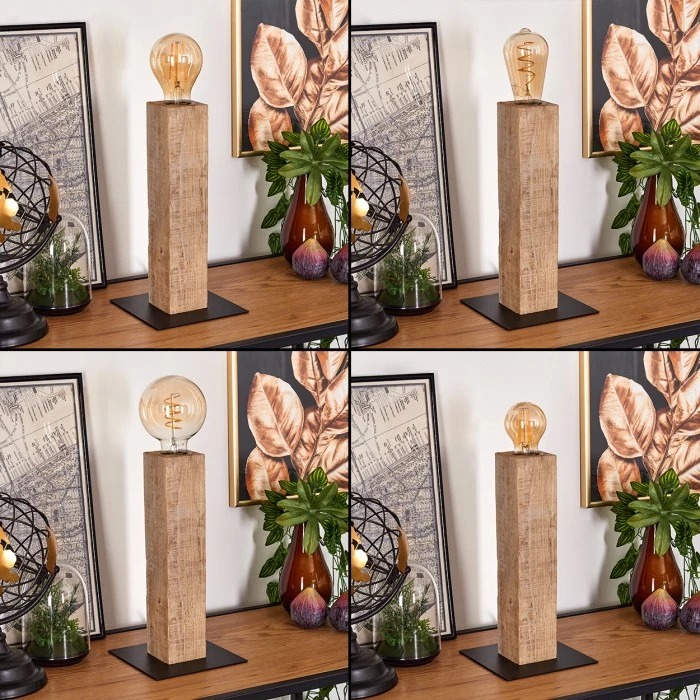 Hofstein Derville Tischleuchte Schwarz, Naturfarben, 1-flammig 4 Hofstein Derville Tischleuchte Schwarz, Naturfarben, 1-flammig – Bild 2