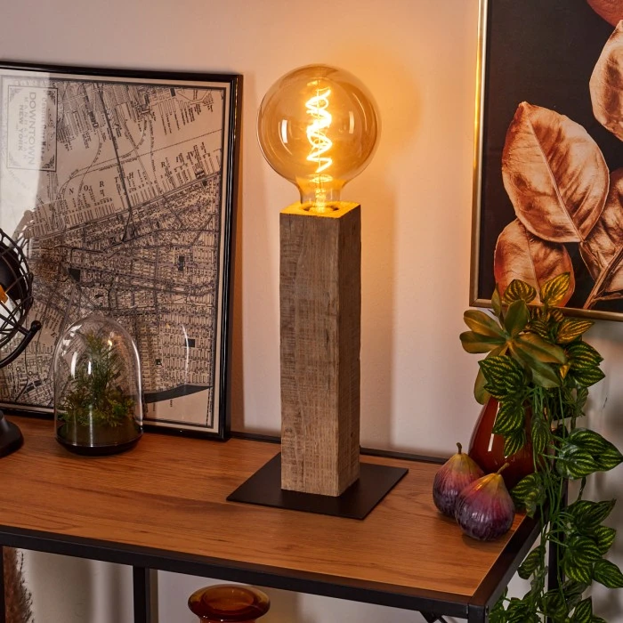 Hofstein Derville Tischleuchte Schwarz, Naturfarben, 1-flammig 9 Hofstein Derville Tischleuchte Schwarz, Naturfarben, 1-flammig – Bild 7