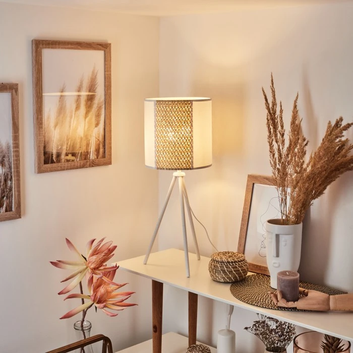 Hofstein Desroches Tischleuchte Weiß, 1-flammig 3 Hofstein Desroches Tischleuchte Weiß, 1-flammig