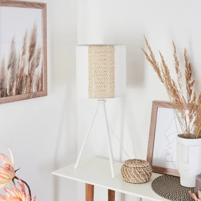 Hofstein Desroches Tischleuchte Weiß, 1-flammig 4 Hofstein Desroches Tischleuchte Weiß, 1-flammig – Bild 2