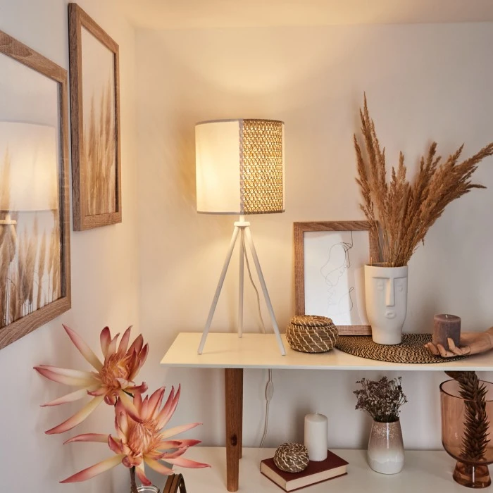 Hofstein Desroches Tischleuchte Weiß, 1-flammig 9 Hofstein Desroches Tischleuchte Weiß, 1-flammig – Bild 7