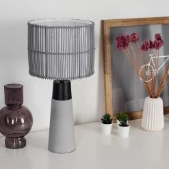 Hofstein Devon Tischleuchte Schwarz, Grau, 1-flammig -Günstiges Tischlampen Geschäft devon tischleuchte h3396216 1