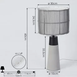 Hofstein Devon Tischleuchte Schwarz, Grau, 1-flammig -Günstiges Tischlampen Geschäft devon tischleuchte h3396216 3