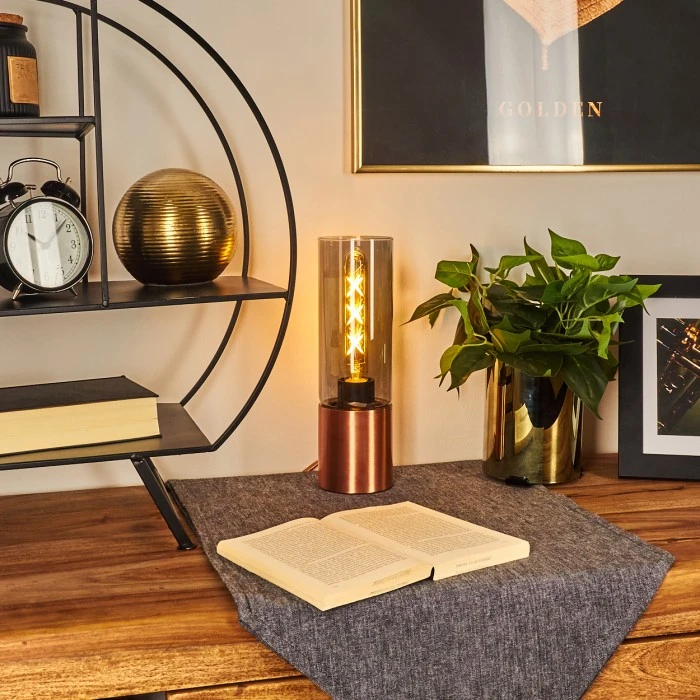 Hofstein Dulcita Tischleuchte Kupferfarben, 1-flammig 9 Hofstein Dulcita Tischleuchte Kupferfarben, 1-flammig – Bild 7