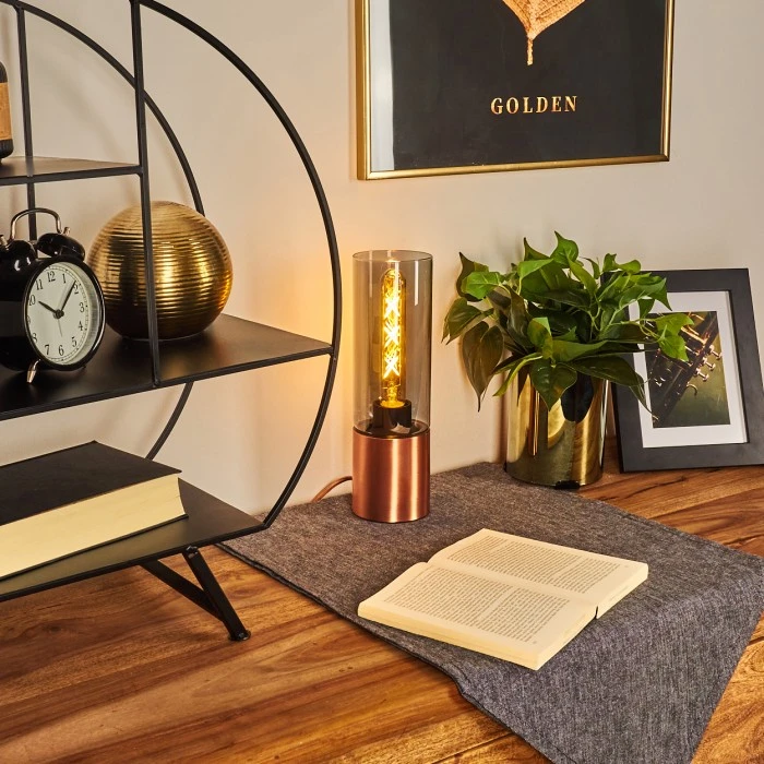 Hofstein Dulcita Tischleuchte Kupferfarben, 1-flammig 11 Hofstein Dulcita Tischleuchte Kupferfarben, 1-flammig – Bild 9