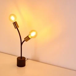 Hofstein Duvin Tischleuchte Schwarz-Gold, 2-flammig -Günstiges Tischlampen Geschäft duvin tischleuchte h3265116 do1 7