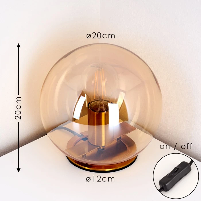 Hofstein Edane Tischleuchte Gold, 1-flammig 4 Hofstein Edane Tischleuchte Gold, 1-flammig – Bild 2