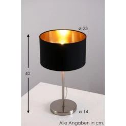 Eglo Leuchten Maserlo Tischleuchte Nickel-Matt, 1-flammig -Günstiges Tischlampen Geschäft eglo leuchten maserlo tischleuchte 31627 1