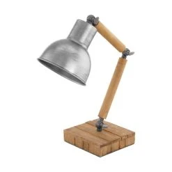 Eglo Leuchten EGLO STRINGSTON Tischleuchte Silber, Braun, 1-flammig