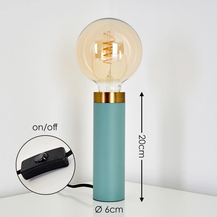 Hofstein Eichokori Tischleuchte Kupferfarben, Türkis, 1-flammig 4 Hofstein Eichokori Tischleuchte Kupferfarben, Türkis, 1-flammig – Bild 2